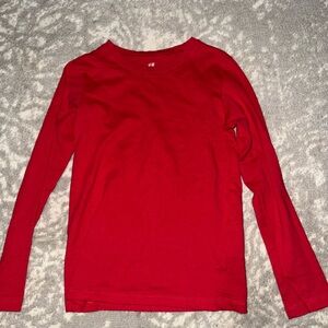 H&M Kids Bright Red Long Sleeve Tee